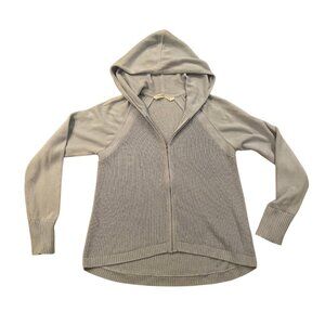 Athleta | XL Light Blue Knit Sweater Hoodie | Zip Front | Cotton Blend